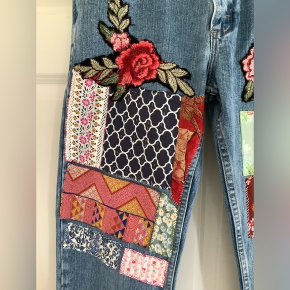 Vintage Up Cycled Lee Jeans Size 32 x 30 - Picture 2 of 8